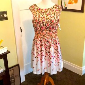 Floral print dress. Minor snags from cat.